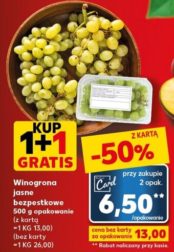 Kaufland Winogrona jasne bezpestkowe 500 g oferta