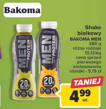 Carrefour Shake bananowy bakoma men protein oferta