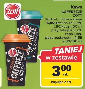 Carrefour Napój cappuccino zott caffreze oferta