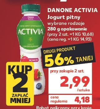 Kaufland Jogurt owoce leśne danone activia oferta