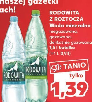 Kaufland Woda delikatnie gazowana rodowita z roztocza oferta