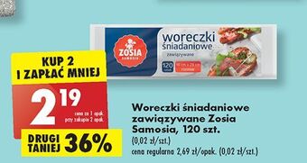 Biedronka Woreczki śniadaniowe wiązane zosia samosia oferta