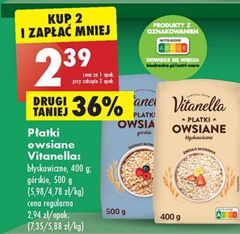 Biedronka Płatki owsiane błyskawiczne vitanella oferta