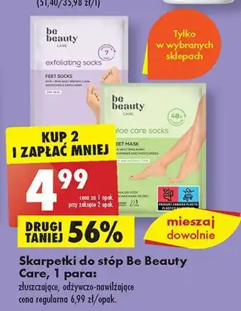 Biedronka Skarpety pielęgnacyjne do stóp be beauty care oferta