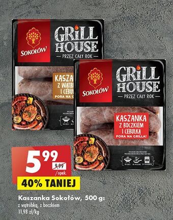 Biedronka Kaszanka z boczkiem i cebulką sokołów grill house oferta