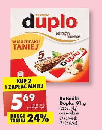 Biedronka Wafel z nadzieniem orzechowym w czekoladzie ferrero duplo oferta