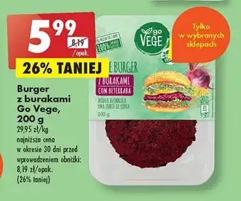 Biedronka Vege burger z burakami govege oferta