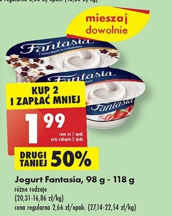 Biedronka Jogurt z truskawkami danone fantasia oferta