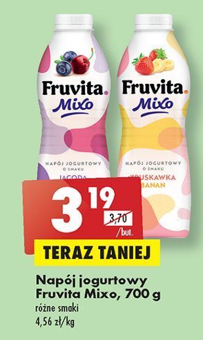 Biedronka Napój jogurtowy truskawka banan fruvita mixo oferta