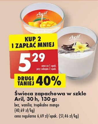 Biedronka Świeca w szkle bez aril oferta