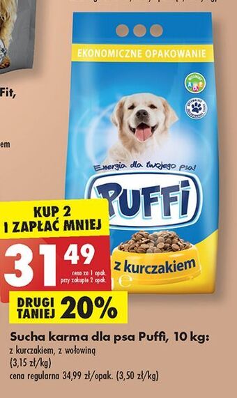 Biedronka Sucha karma dla psa z drobiem puffi oferta