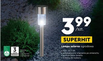 Biedronka Lampa solarna wys. 31.5 cm oferta