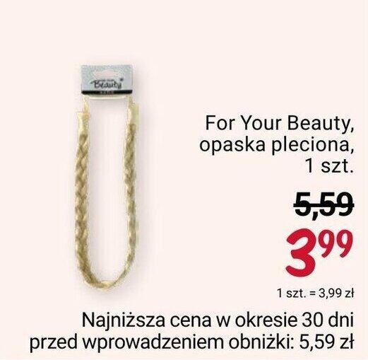 Rossmann For Your Beauty, opaska pleciona, 1 szt. oferta