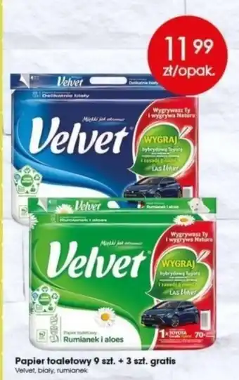 Top Market Papier toaletowy Velvet 9 + 3sztuk gratis oferta