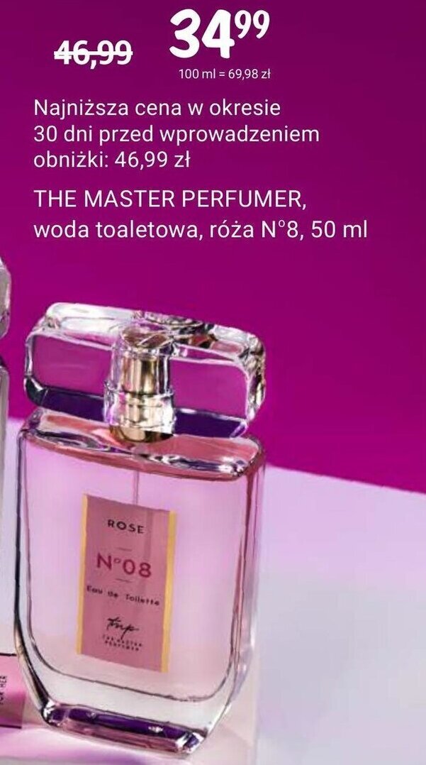 Rossmann THE MASTER PERFUMER, woda toaletowa, róża Nº8, 50 ml oferta