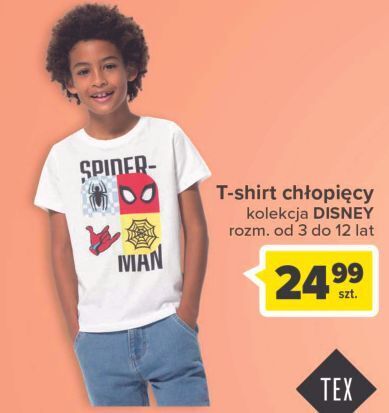 Carrefour T-shirt chłopięcy spider-man tex oferta