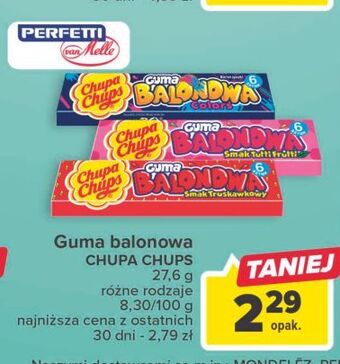 Carrefour Guma balonowa truskawkowa chupa chups oferta