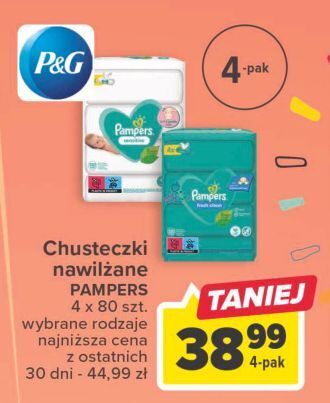 Carrefour Chusteczki nawilżane pampers fresh clean oferta