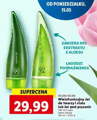 Lidl Żel pod prysznic aloe 92 % oferta