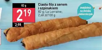 Stokrotka Ciasto filo z serem i szpinakiem 82 g; La Lorraine oferta