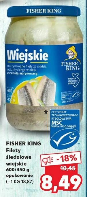 Kaufland FISHER KING Filety śledziowe wiejskie oferta