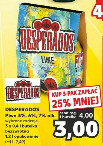 Kaufland DESPERADOS Piwo 3%, 6%, 7% alk oferta
