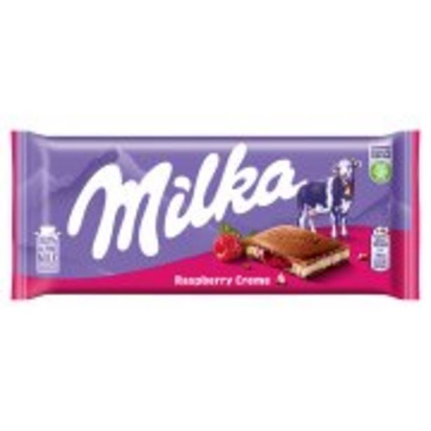 Hale Banacha Milka czekolada mleczna z nadzieniem o smaku malinowym 100 g oferta