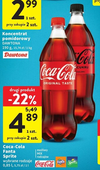 Intermarche Coca-Cola Fanta Sprite 0,85l oferta