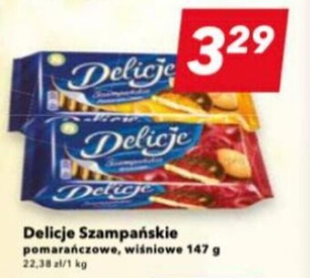 Delicje Szampańskie pomarańczowe, wiśniowe 147 g