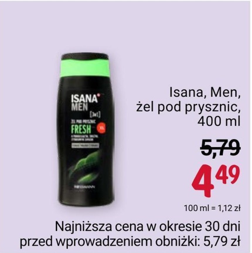 Rossmann Żel pod prysznic isana oferta