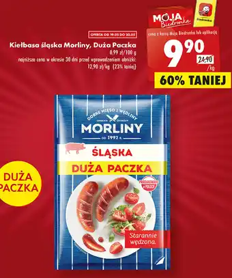 Biedronka Morliny Kiełbasa śląska 1kg oferta