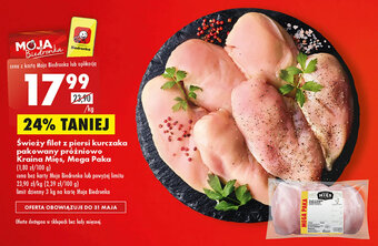 Biedronka Świeży filet z piersi kurczaka pakowany próżniowo Kraina Mięs, Mega Paka 1kg oferta