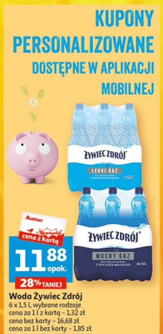 Auchan Woda mocny gaz żywiec zdrój oferta