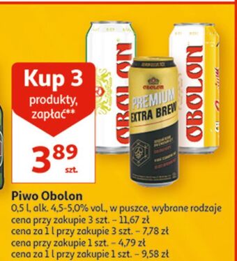 Auchan Piwo obolon premium extra brew oferta