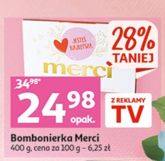 Auchan Bombonierka czerwona storck merci oferta