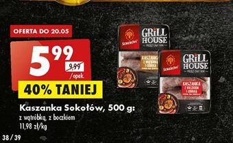Biedronka Kaszanka z boczkiem i cebulką sokołów grill house oferta