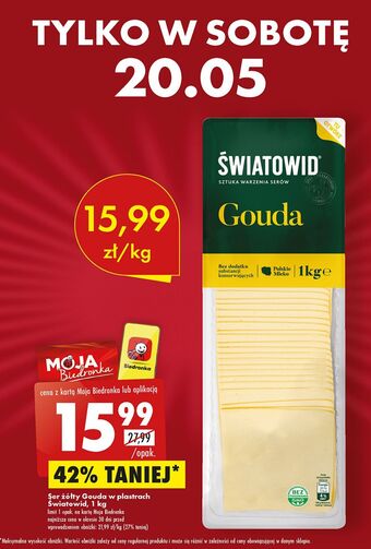 Biedronka Ser gouda plastry światowid oferta