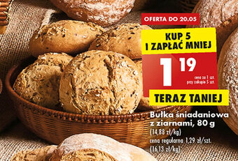 Biedronka Bułka śniadaniowa z ziarnami, 80 g oferta
