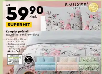 Biedronka Pościel satynowa 200 x 220 cm + 2 70 80 smukee home oferta