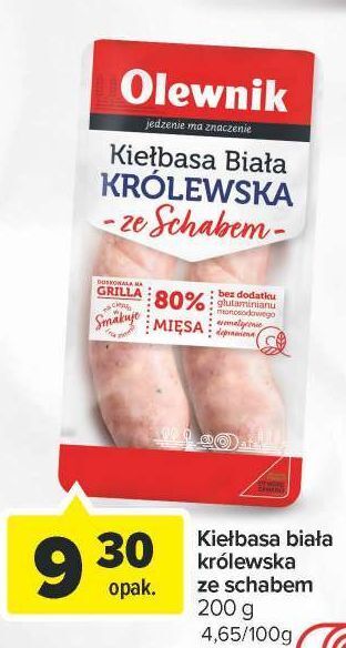 Carrefour Kiełbasa biała królewska ze schabem olewnik oferta