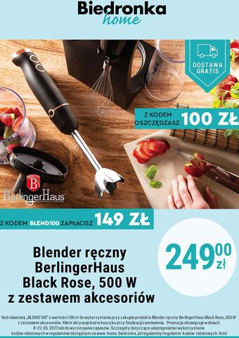 Biedronka Blender kielichowy black rose berlinger haus oferta