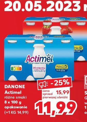 Kaufland Jogurt truskawka danone actimel oferta