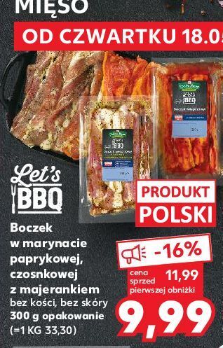 Kaufland Boczek w marynacie czosnkowo-majerankowej k-classic let's bbq oferta