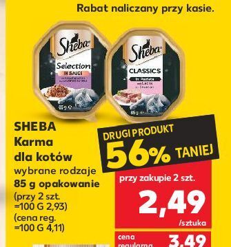 Kaufland Karma dla kota z kawałkami cielęciny w sosie sheba selection oferta