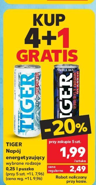 Kaufland Napój zero tiger energy drink oferta