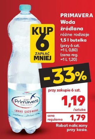 Kaufland Woda lekko gazowana primavera oferta