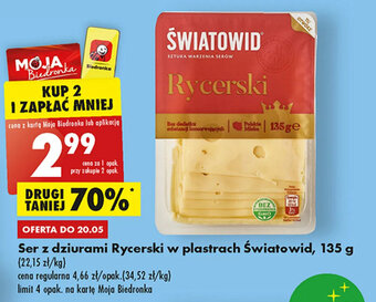 Biedronka Ser z dziurami Rycerski w plastrach Światowid, 135 g oferta