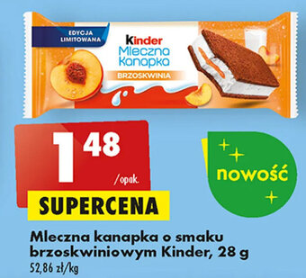Biedronka Mleczna kanapka o smaku brzoskwiniowym Kinder, 28 g oferta