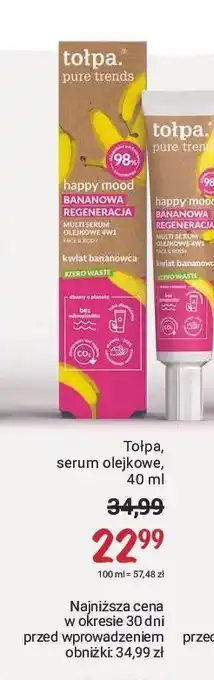 Rossmann Serum olejkowe happy mood bananowa regeneracja tołpa pure trends oferta