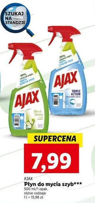 Lidl Płyn do mycia szyb ajax triple action oferta
